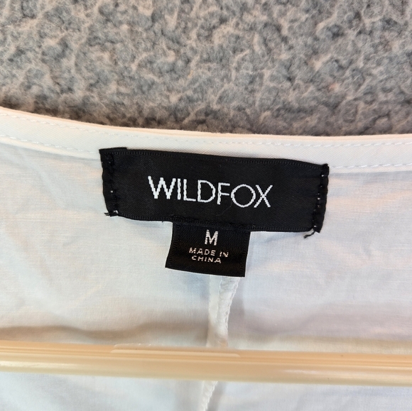 Wildfox Laurent White Womens Top Sz M Embellish Bead Ruffle Side Zip Sleeveless - Picture 5 of 12